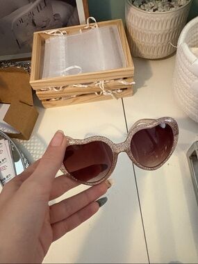 GAP Pink Glitter Heart Sunglasses